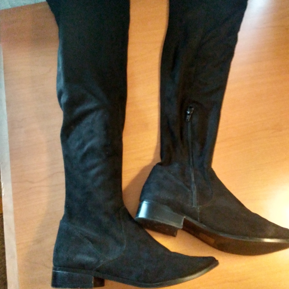 Black Over the knee faux suede boots 8.5